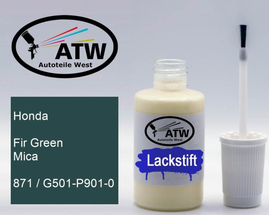 Honda, Fir Green Mica, 871 / G501-P901-0: 20ml Lackstift, von ATW Autoteile West.